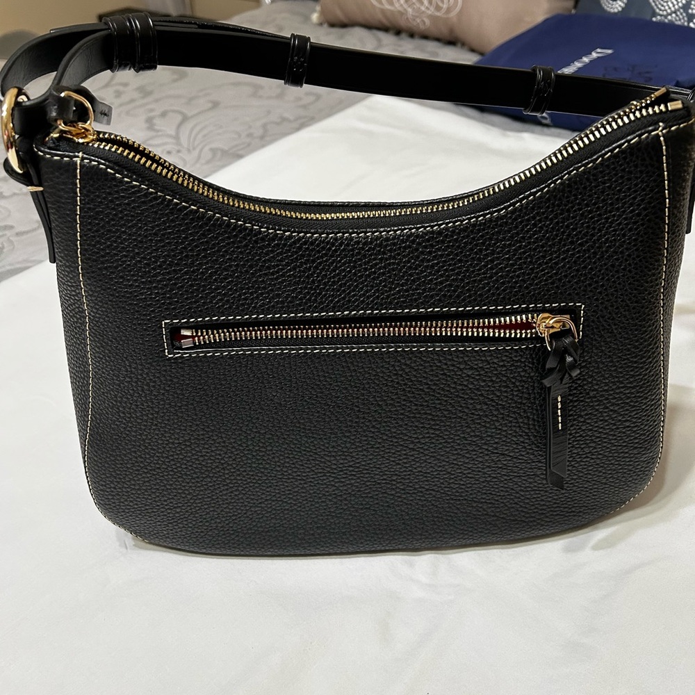 Dooney & Bourke Black Pebble Leather Shoulder Bag - Picture 2 of 10